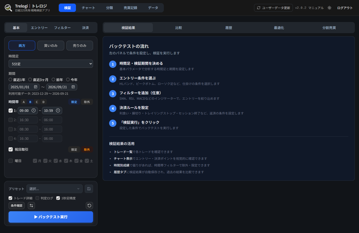 Trelogiの検証画面の全体